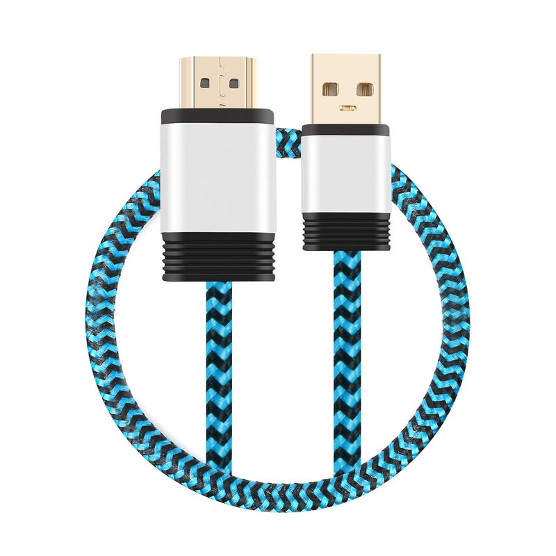 Yeebline USB to HDMI Charger Cable, [Aluminum Shell, Nylon Braided] USB 2.0 Type A Male to HDMI Male Charging Cable Converter Adapter Cord 0.5M - Image 2